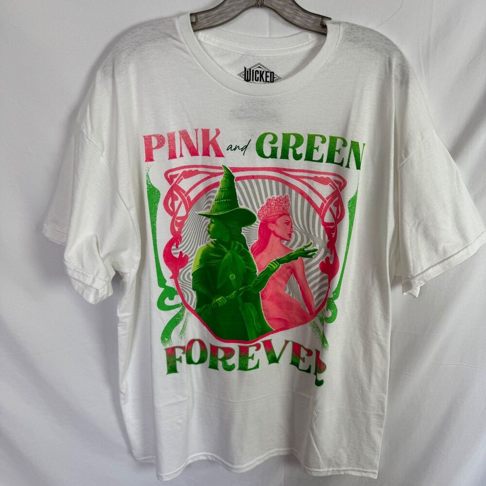 Wicked Pink and Green Forever T-Shirt Size XL Short Sleeves